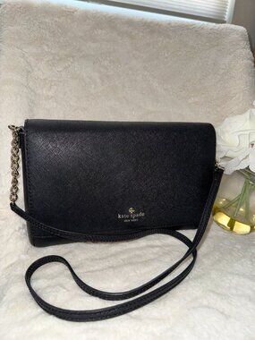 Kate Spade Alek Charlotte Street Crossbody Bag in Black Saffiano Leather